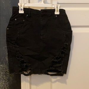 Black denim skirt from Pretty Little Thing